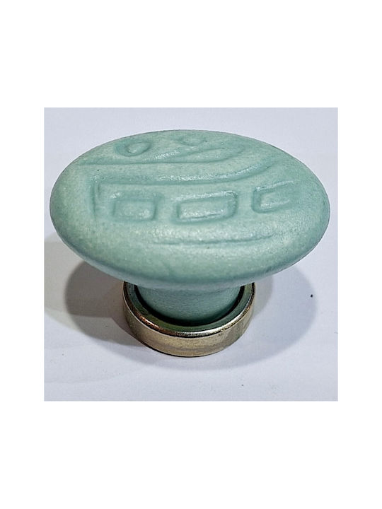 Premier Kids Knob Furniture made of Zamak & Metallic & Porcelain in Light Blue Color 35mm (Center Distance 25mm) 11779-000-ARG1 1pcs