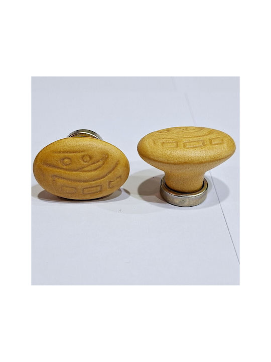 Premier Kids Knob Furniture made of Zamak & Porcelain & Metallic in Yellow Color 35mm (Center Distance 25mm) 11781-000-ARG1 1pcs