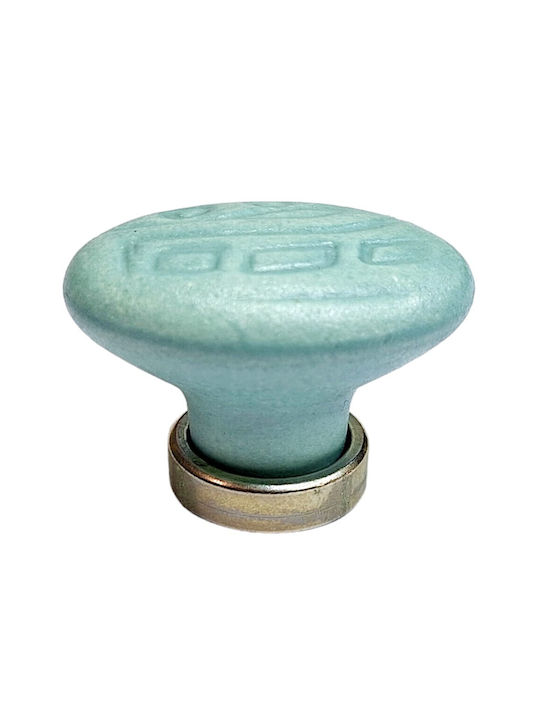 Premier Kids Knob Furniture made of Zamak & Metallic & Porcelain in Light Blue Color 35mm (Center Distance 25mm) 11779-000-ARG1 1pcs