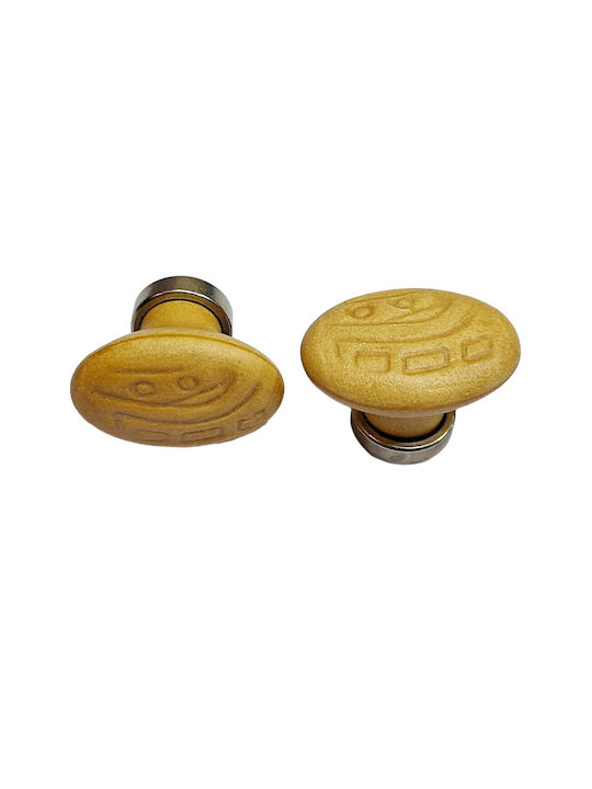 Premier Kids Knob Furniture made of Zamak & Porcelain & Metallic in Yellow Color 35mm (Center Distance 25mm) 11781-000-ARG1 1pcs