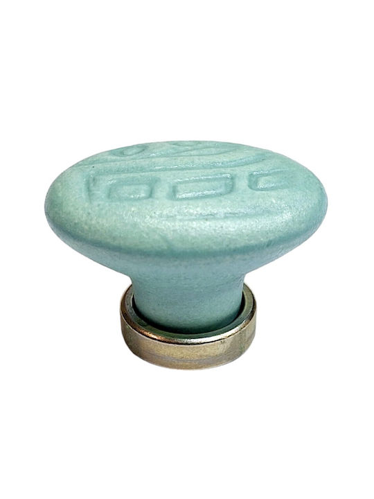 Premier Kids Knob Furniture made of Zamak & Metallic & Porcelain in Light Blue Color 35mm (Center Distance 25mm) 11779-000-ARG1 1pcs