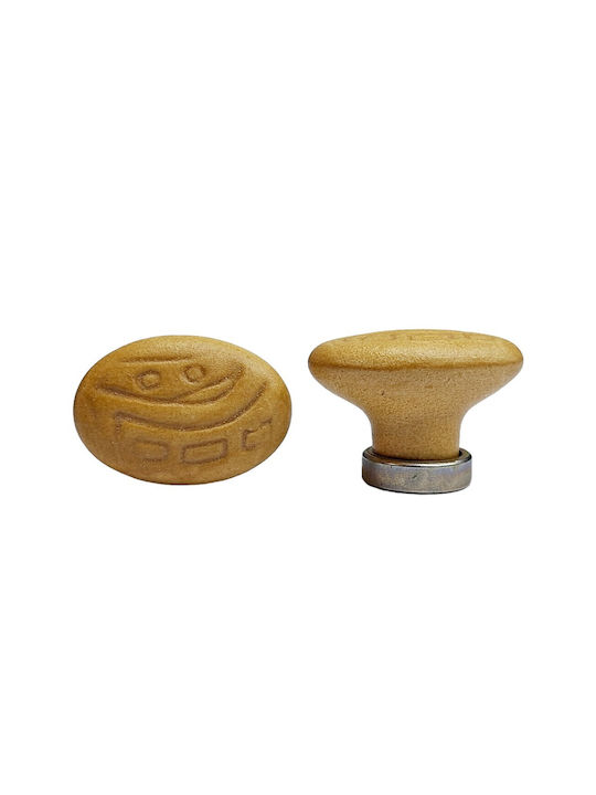 Premier Kids Knob Furniture made of Zamak & Porcelain & Metallic in Yellow Color 35mm (Center Distance 25mm) 11781-000-ARG1 1pcs