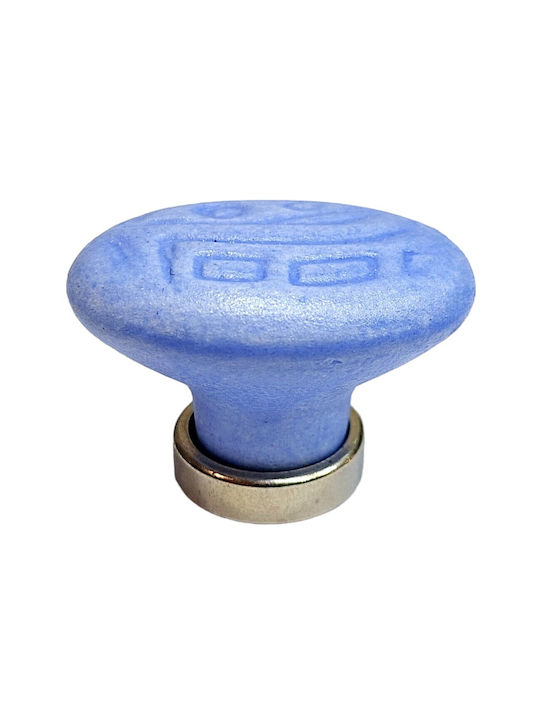 Premier Kids Knob Furniture made of Zamak & Metallic & Porcelain in Blue Color 35mm (Center Distance 25mm) 11780-000-ARG1 1pcs