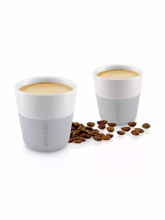 Eva Solo Σετ Φλιτζάνια Espresso από Πορσελάνη Γκρι 80ml 2τμχ