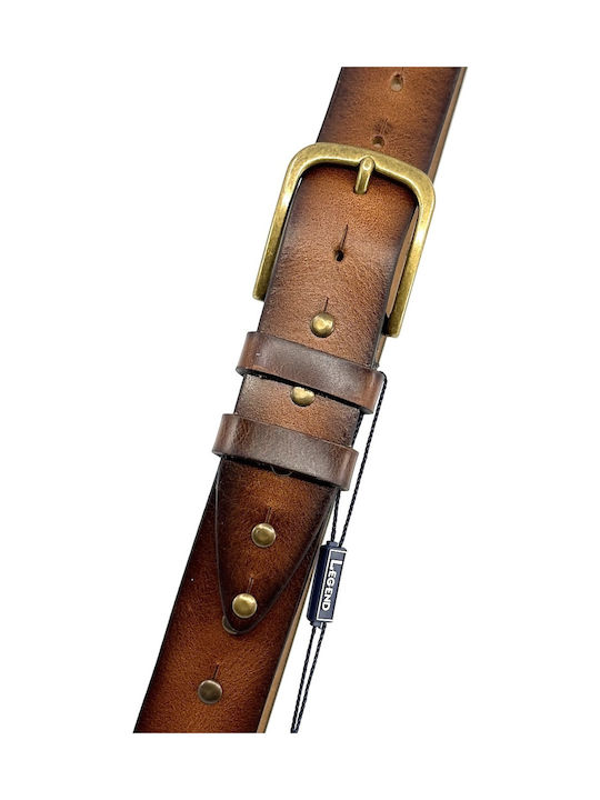 Men's Belt Leather Tabac Brown
