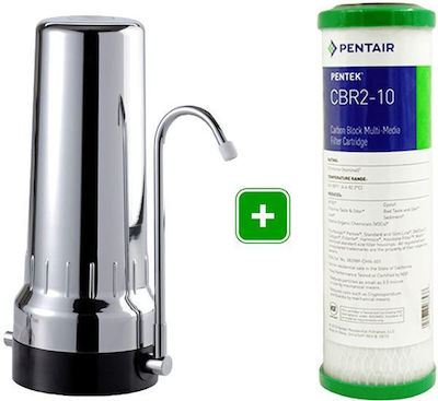 Atlas Filtri Depural Top Water Filtration System Single Countertop with Replacement Filter Pentek CBR2-10 0.5 μm 80216471103826