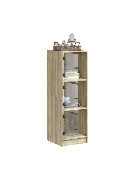 Wall Living Room Display Cabinet made of Particleboard with Glass Sonoma Oak 35x37x109cm