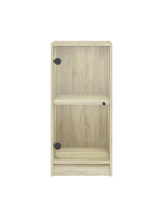 Wall Living Room Display Cabinet made of Particleboard with Glass Sonoma Oak 35x37x75.5cm