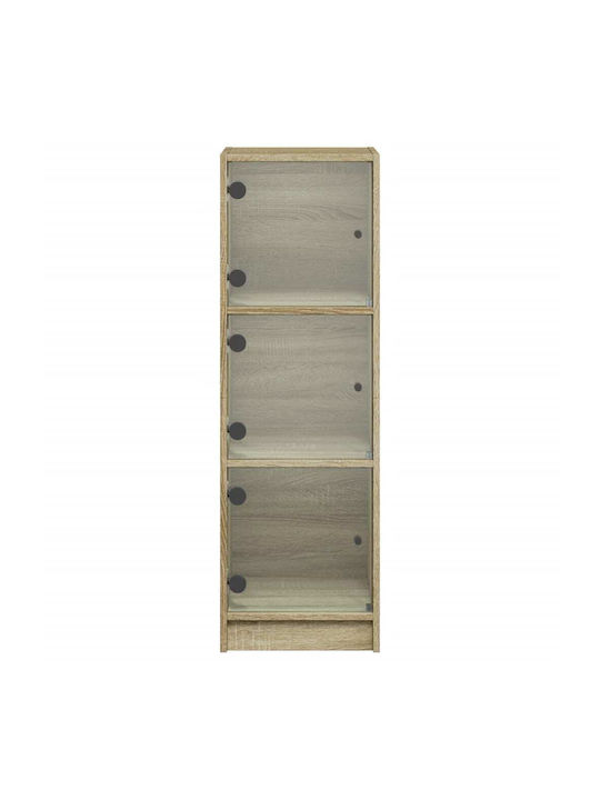 Wall Living Room Display Cabinet made of Particleboard with Glass Sonoma Oak 35x37x109cm