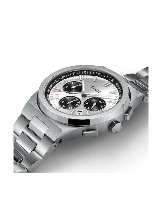 Cluse Vigoureux Damen Uhr Chronograph mit Silber Metallarmband
