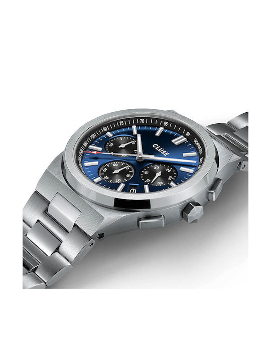 Cluse Vigoureux Men's Watch 40mm Chronograph Battery with Stainless Steel Bracelet Silver