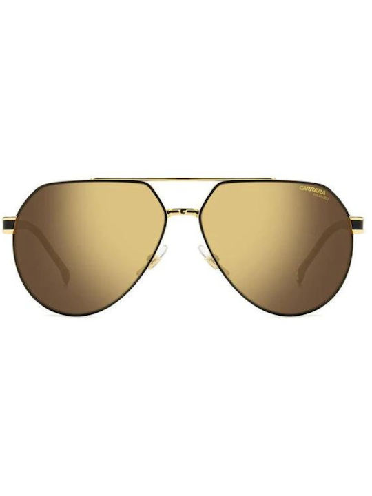 Carrera Men's Sunglasses with Gold Metallic Frame and Grey Polarized Lenses 1067-S-I46YL