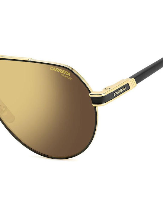 Carrera Men's Sunglasses with Gold Metallic Frame and Grey Polarized Lenses 1067-S-I46YL