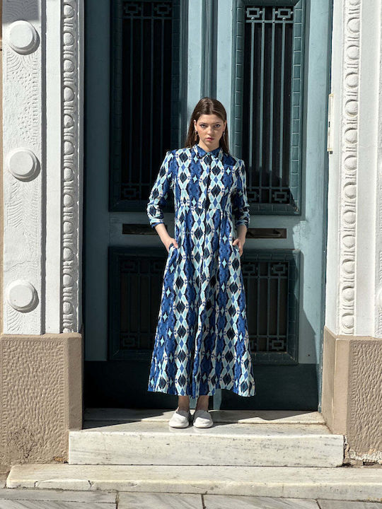 Maxi Shirt Dress Blue