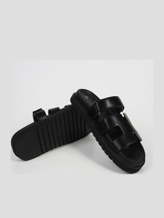 Sandale casual damă Flatforme în Culoare Negru