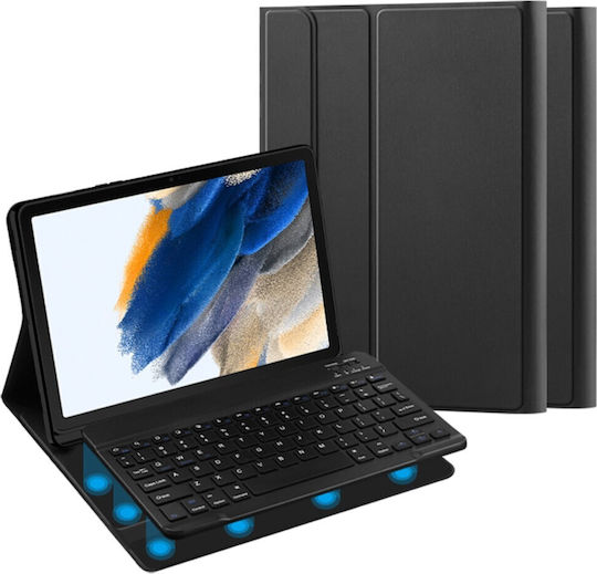Flip Cover cu Tastatură în Engleză SUA Neagră Samsung Galaxy Tab A8 10.5
