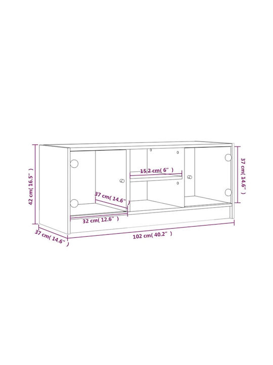 vidaXL TV-Ständer Grau M102xP37xH42cm