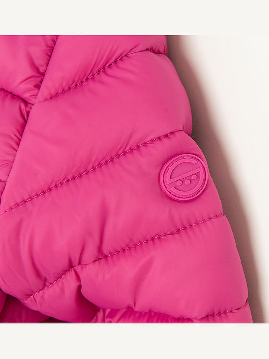 Kids Casual Short Coat with Hood Pink