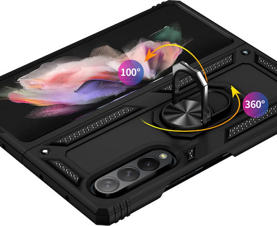 Erbord Umschlag Rückseite Metallisch Schwarz (Samsung Galaxy Z Fold3 5G)
