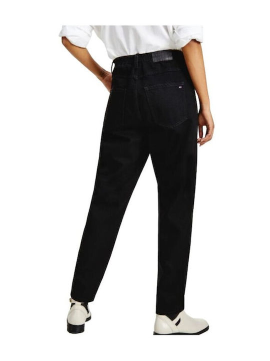 Tommy Hilfiger High Waist Women's Jean Trousers in Mom Fit Black