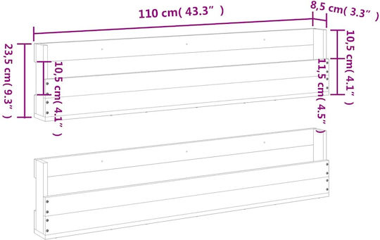 Обувна рафт 110x8.5x23.5см
