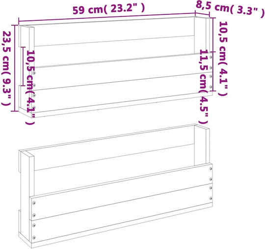 Suport pentru pantofi din Lemn Masiv L59xW8.5xH23.5cm