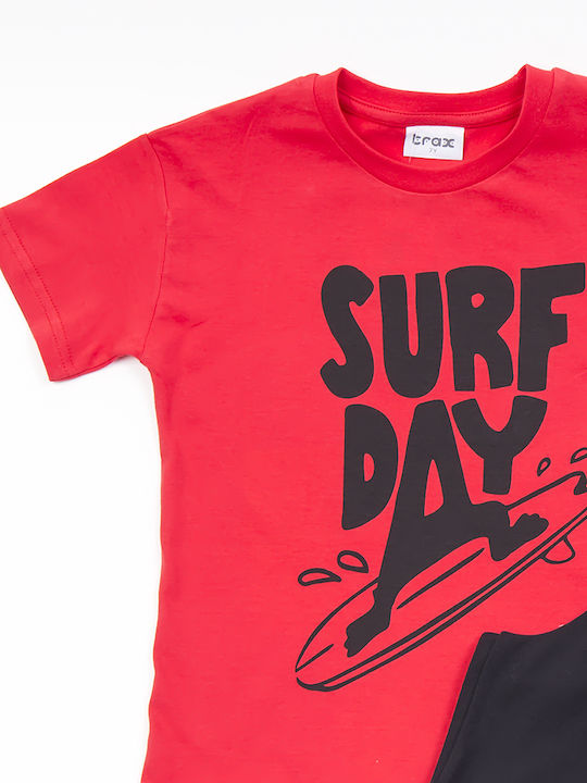 Trax Set pentru copii cu Șorturi Vara 2buc Red Surf Day