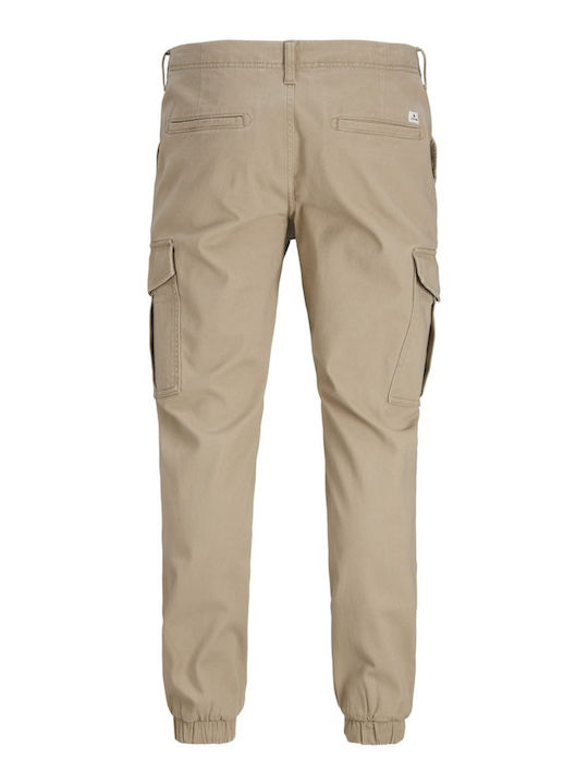 Jack & Jones Pantaloni pentru bărbați Cargo Elastice cu Croială Slim Beige