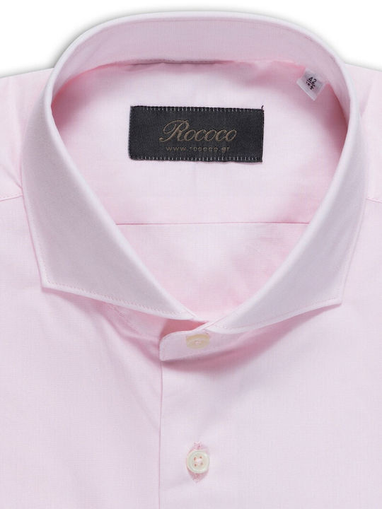 Rococo Men's Shirt Long Sleeve Cotton Pink