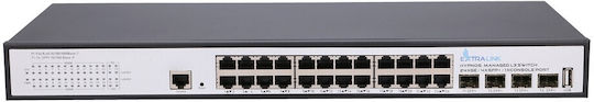Extralink Hypnos Managed L2 / L3 Switch with 24 Gigabit (1Gbps) Ethernet Ports and 4 SFP Ports