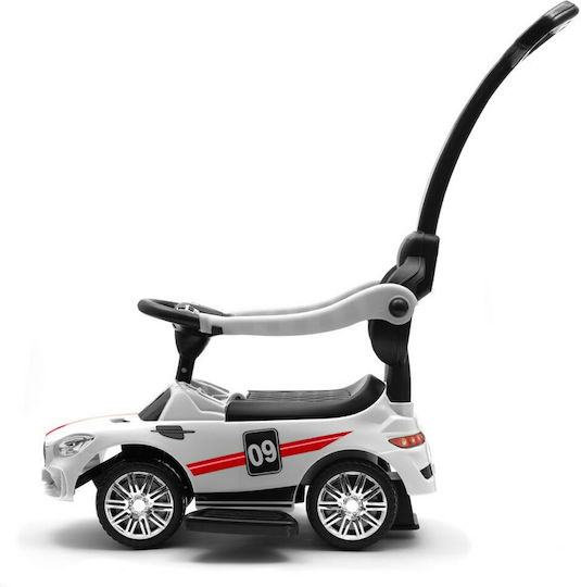 BabyMix Racer Up Mașină Ride On Cu Mâner Pentru Părinți Pentru 12+ Luni Albă