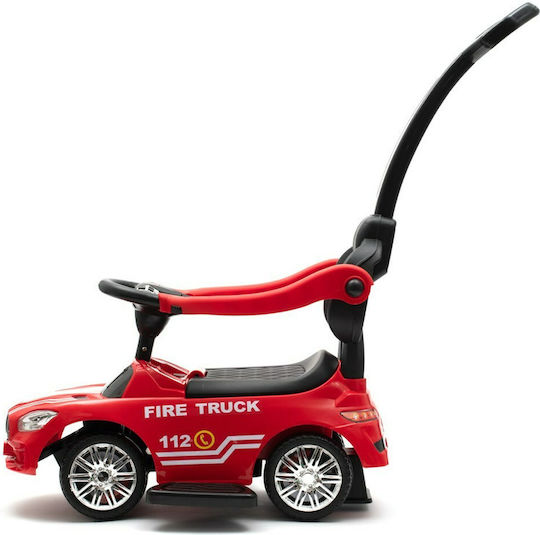 BabyMix Pompier Mașină Ride On Cu Mâner Pentru Părinți Pentru 12+ Luni Roșie