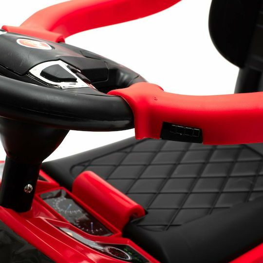 BabyMix Pompier Mașină Ride On Cu Mâner Pentru Părinți Pentru 12+ Luni Roșie