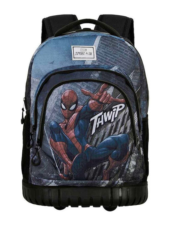 Spiderman School Bag Backpack Elementary, Elementary Multicolour with Water Bottle Holder