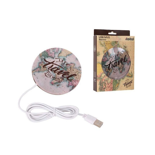 I-Total Usb Cup Warmer Map Mug Warmer in Brown Color 145437