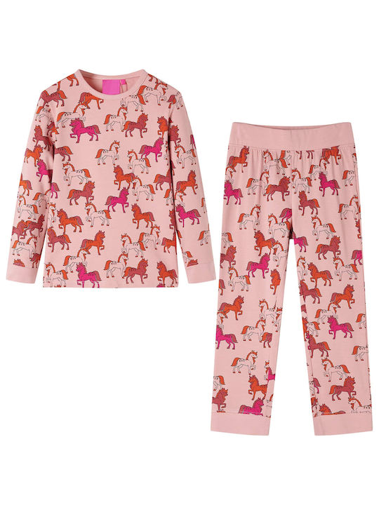 vidaXL Pijama pentru copii De bumbac Light pink