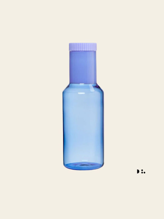 Design Letters Glas Karaffe zum Servieren 9cm mit Verschluss Blau 1000ml 1Stück