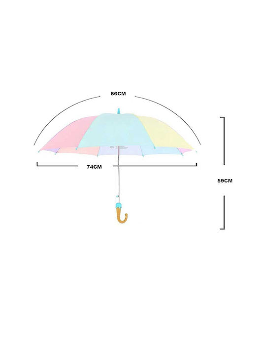 PinkFong Kinder Regenschirm Gebogener Handgriff Rosa