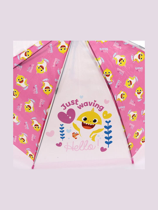 PinkFong Παιδική Ομπρέλα Μπαστούνι Ροζ