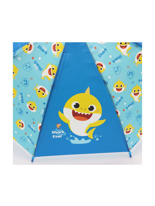 PinkFong Kinder Regenschirm Gebogener Handgriff Blau