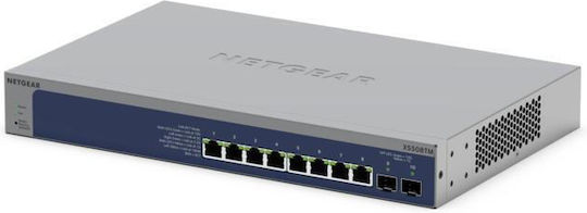 NetGear XS508TM Verwaltet L2 Switch mit 8 Ports Ethernet und 2 SFP Ports