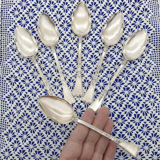 Savvas Design Spoon Set Dinner Metallic Silver 14cm 6pcs