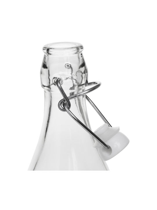Marva Jungle Water Bottle Glass with Clip Transparent 1000ml