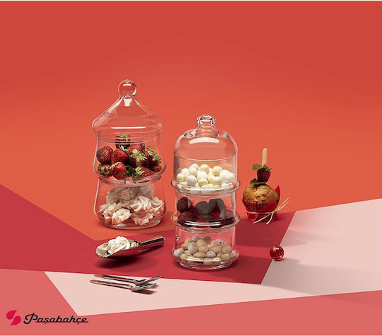 Espiel Patisserie Стъклен Ордьовър Двуместна Прозрачна Ø13xY26.1см Ш11.5xД11.5xВ26.1см 1бр