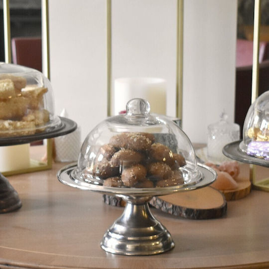 Karni Cake Stand Silver 30x30x28cm