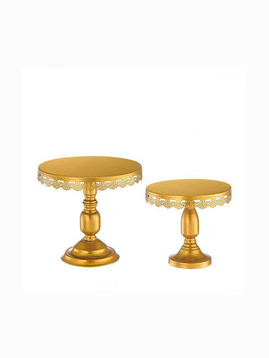 Palma Emporio Gold Metallic Pedestal Cake Stand with Lid 30x29cm