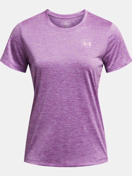 Women's Athletic Blouse Short Sleeve Purple