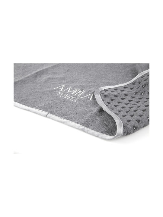 Amila Gray Gym Towel with Carrying Case 58x70cm