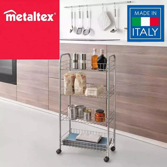 Metaltex Ascona Lebensmittelregal Metallisch 4 Ebenen Grau 41x26x86cm