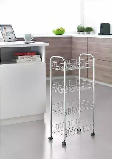 Metaltex Ascona Lebensmittelregal Metallisch 4 Ebenen Grau 41x26x86cm
